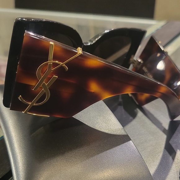 Yves Saint Laurent Brown and Gold Sunglasses